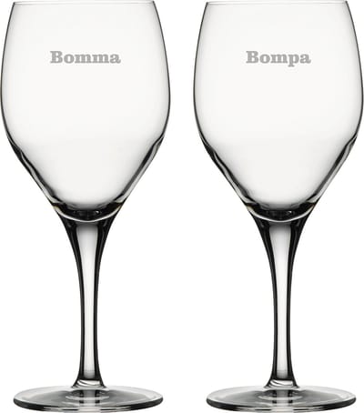 Rode wijnglas gegraveerd - 42,5cl - Bomma-Bompa