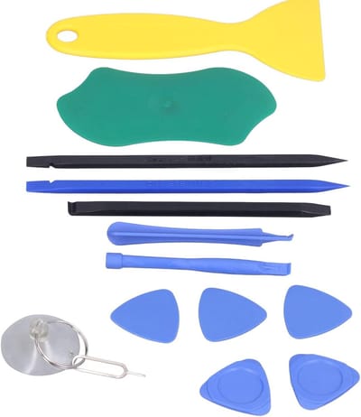 Plastic Wrik Gereedschap - Reparatie Tool Kit - Elektronica Repareren - Glad Ontwerp - 12 Stuks - Grijs
