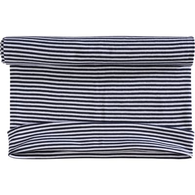 Manchet stof 1x1 rib "Stripe 3 mm" - Navy-Wit