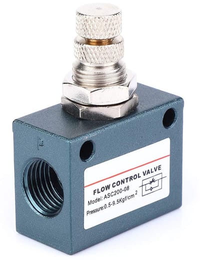 Allecto - Pneumatische Flow Control Valve - Aluminium - In-Line Snelheidsregelaar - 450L/min - Efficiënte luchtstroom - Regelbare ventilatie - Gesc...
