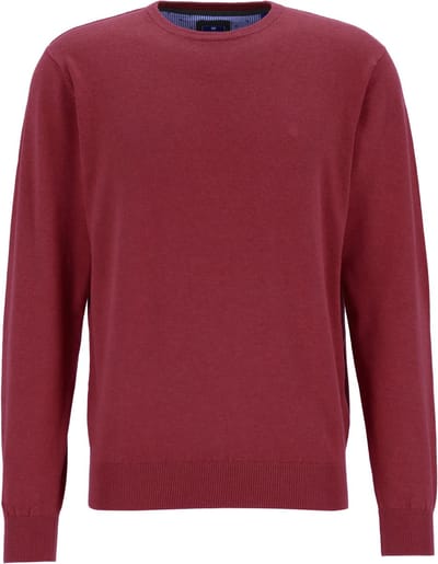Redmond heren trui katoen - O-hals - bordeaux rood