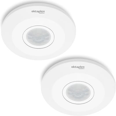 Set van 2 Binnenbewegingsmelders 360 Graden PIR Sensor 8m Bereik Plafondmontage LED