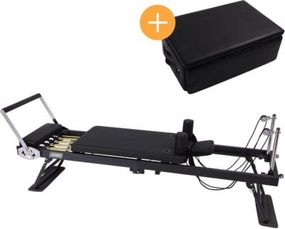 Lacardia Pilates Reformer inclusief box - Pilates board - Buikspieren - Home workout - pilates bank zwart