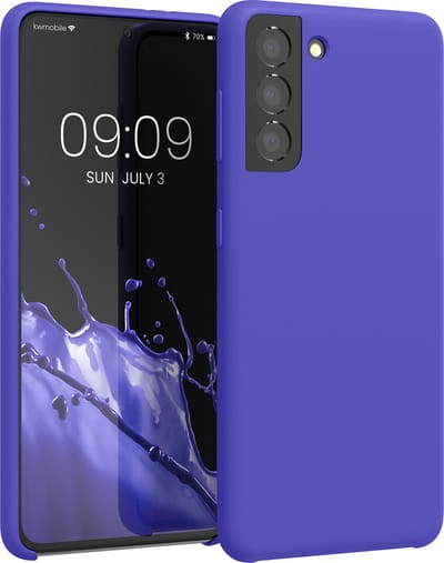 kwmobile telefoonhoesje geschikt voor Samsung Galaxy S21 - Hoesje met siliconen coating - Smartphone case in blauwpaars