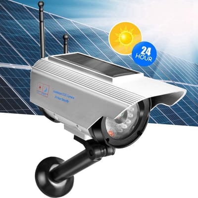 Valse Beveiligingscamera - Dummy Camera - Beveiliging Versterken - Knipperende LED - 19 x 9 x 9 cm - Zilver