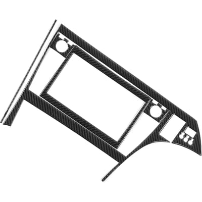7 pièces Couvercle de garniture de panneau de navigation Autocollant décoratif en fibre de carbone Compatible avec Prius 2012‑2015 RHD black