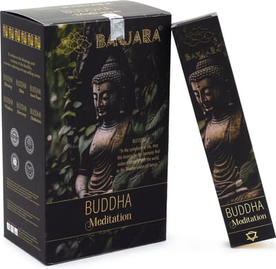 Banjara - buddha - meditatie wierook - patchouli - eucalyptus - wierook - geurstokjes - doos 12 stuks