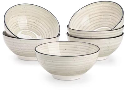 Marlito Serviesset - 6 kommen - 6 persoons - Beige - Dinerborden - Bordenset - Diepe borden - Ontbijtborden - Servies - Keukenservies
