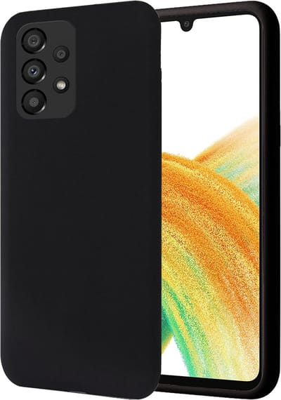 Hoesje geschikt voor Samsung Galaxy A33 - Matte Back Cover Microvezel Siliconen Case Hoes Zwart