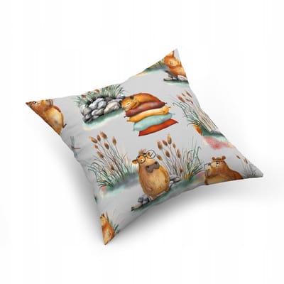 Kussensloop 40x40cm Katoen - Shady Capibara's Grijs