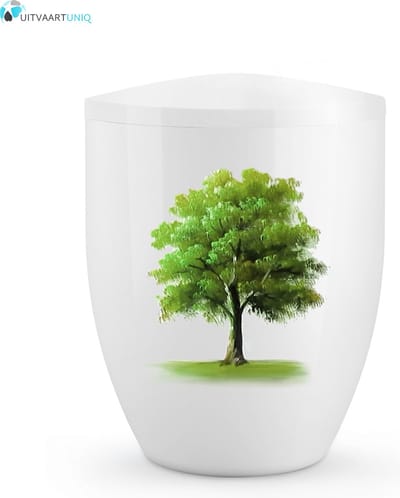 Urn Hoogglans wit esdoorn zomer - bio