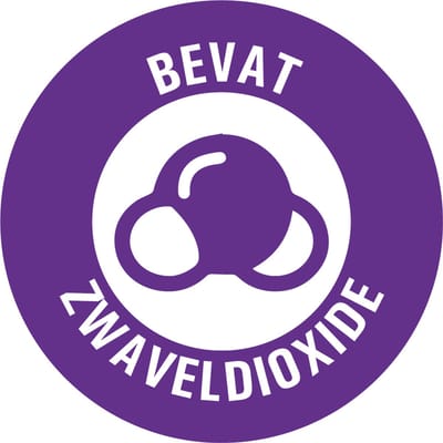 Bevat zwaveldioxide allergenen sticker op rol 20 mm - 1150 per rol