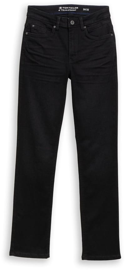 Tom Tailor - TTELVA STRAIGHT High Waist Jeans - Maat 26/30 - black denim