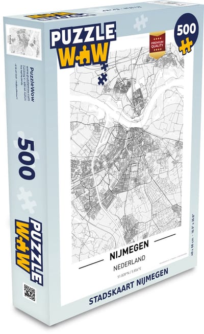 Puzzel Stadskaart Nijmegen - Legpuzzel - Puzzel 500 stukjes - Plattegrond