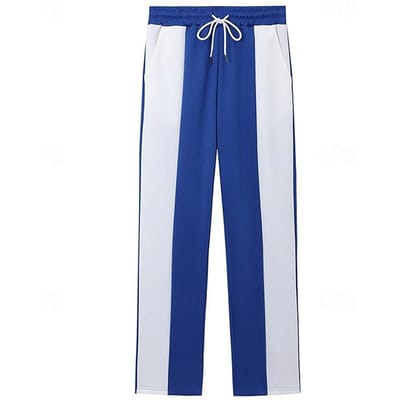 Amerikaanse Mannen Casual Sport Losse Taille Jogging Sneldrogend Gestikt Contrasterende Broek XL white