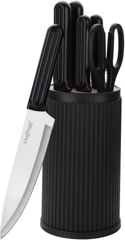 Cheffinger Messenset met Standaard - 7-delig - Zwart