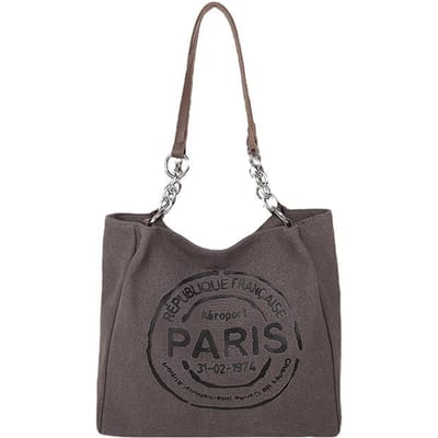 Handige Canvas Tas voor Dames Herfst Nieuwe Trendy Tote Tas Casual Grote Capaciteit Pendeltas gray