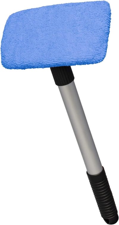 Autowasborstel Microvezel - Ramenreiniger Stofwisser - Auto Ramen Reinigen - Uitschuifbaar Draaibaar Hoofd - 38-52 cm - Blauw