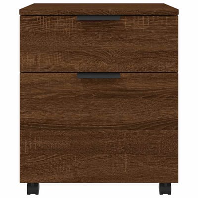 vidaXL - Dossierkast - verrijdbaar - 45x38x54 - cm - bewerkt - hout - bruineiken