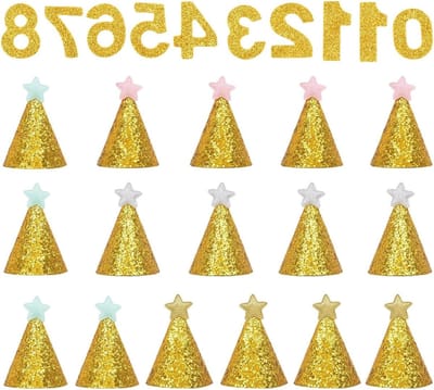 Verjaardagshoeden voor honden - Set van 16 met digitale stickers - Feestelijke accessoires voor huisdieren.
