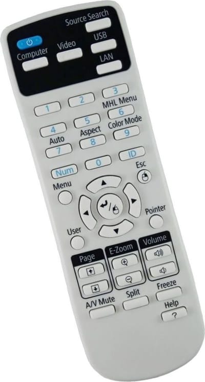 Afstandsbediening geschikt voor de EPSON H664C beamer, vervangt 1626366 / 162636600