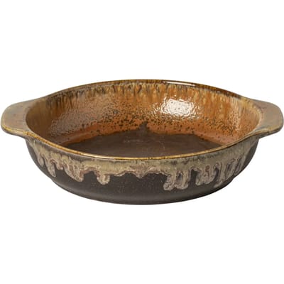 Poterie servies by Casafina op vintage culinair Frans aardewerk geïnspireerd bruin geglazuurd diep bord 25 cm Mocha - Latte