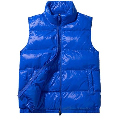 Jas Warme Mouwloze Vest Winter Winddichte Jas Heren Rits Donsvest XXS blauw