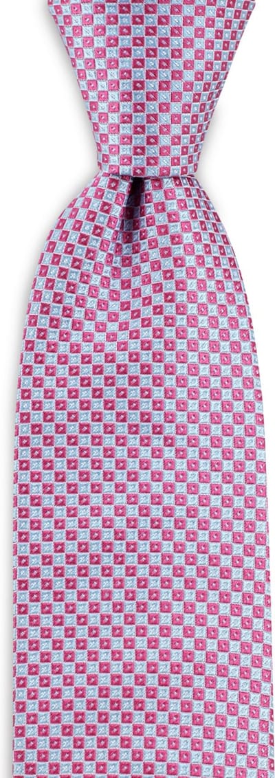 We Love Ties - Stropdassen - Stropdas Square Dots - roze / lichtblauw