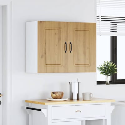 vidaXL - Keukenbovenkast - Kalmar - bewerkt - hout - artisanaal - eikenkleur