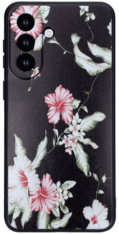 Casemania Backcover geschikt voor Samsung A57 – Print Bloemen Zwart