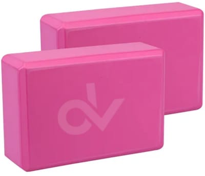 Yogablok - Kleur: Roze - 2 stuks - Merk: DV - Hoge Kwaliteit - Lichtgewicht - EVA Foam - Ondersteuning bij Yoga & Pilates - Antislip - Beginners & Gevorderden - Yoga Blok / Yogablokken - Fitness / Gym / Workout