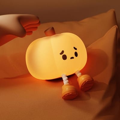 Daity Pompoennachtlampje - Halloween LED zacht nieuwigheidslampje - siliconen van voedingskwaliteit - dimbaar - oplaadbaar nachtlampje voor de verpleegkamer als bureaudecoratie - leuk cadeau voor kinderen - vrouwen - jongens en meisjes