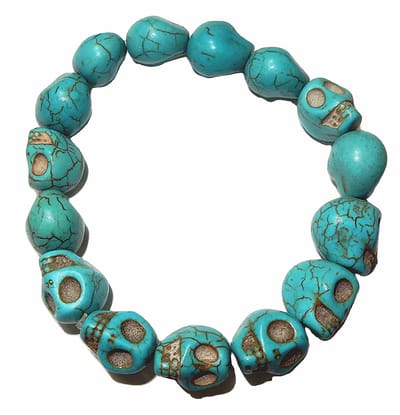 Elastische Skull Armband Blauw