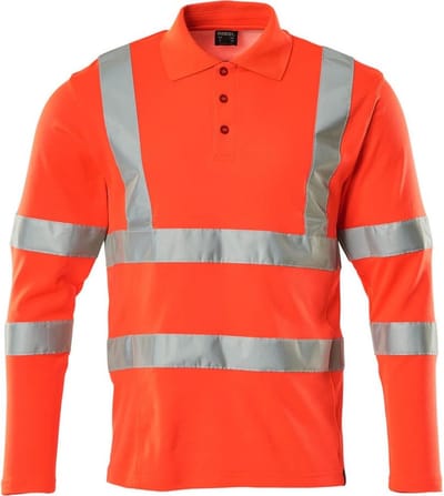 Mascot Safe Classic Poloshirt, met lange mouwen 18283-995 - Hi-Vis rood - 2XL