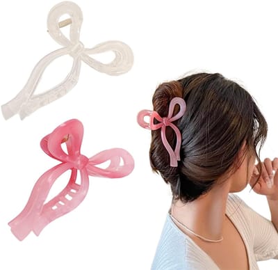 Cosensi - Bows Claw Clips - Haaraccessoires - Trendy en kleurrijk - 2 stuks - Voor meisjes en vrouwen - Geschikt voor elke haarstijl