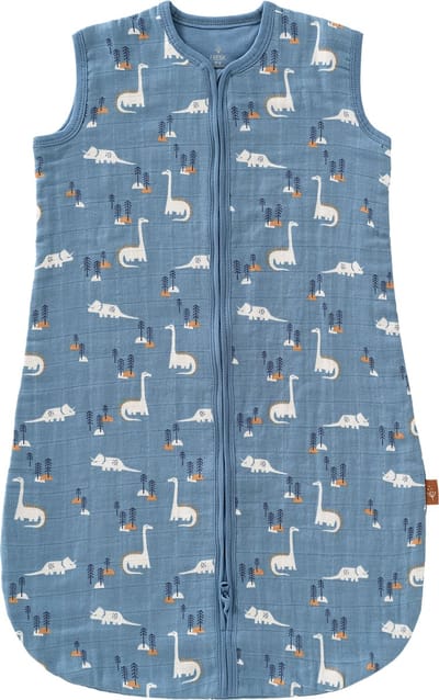 Fresk Zomerslaapzak 0-6 m – Mousseline Zomerslaapzak – 1.1 TOG – Slaapdeken - Blauw - Dino