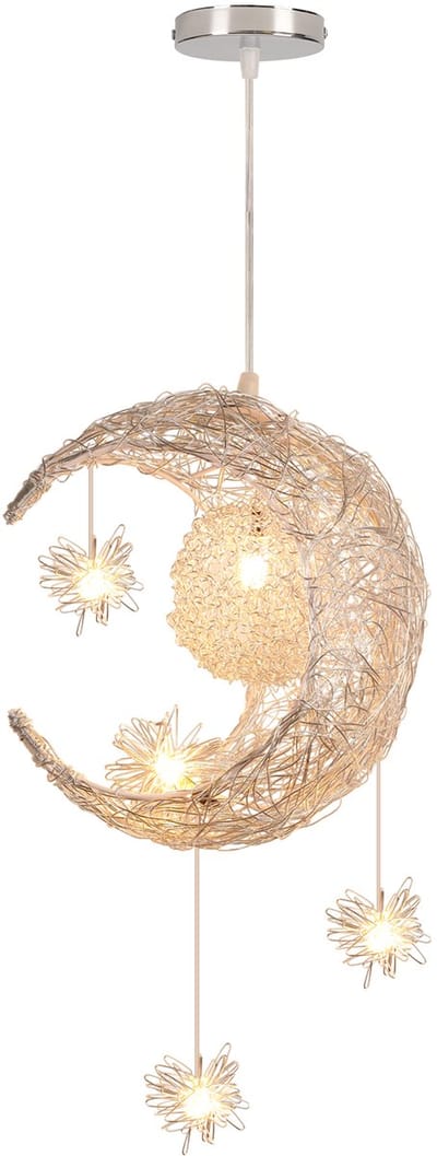 Hanglamp Kinderkamer Maan 25cm Plafondlamp Decoratieve Kroonluchter Warm Wit Licht