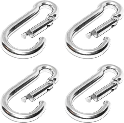 Karabijnhaak Kettingschakel - Verbindingsschakel - Bevestiging Hangmat - Roestvrij Staal V4A - 8 x 80 mm - Standaard