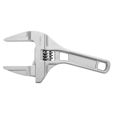 TOPEX - Verstelbare Sleutel - 200mm - Aluminium - Brede Bek - Geschikt voor Krappe Ruimtes