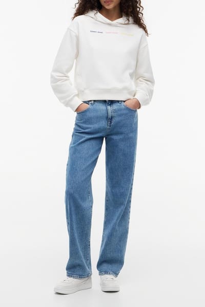 Tommy Hilfiger Relaxed Repeat Logo Hoodie Ecru Größe: XS | Kaputzenpullis Outlet | Damen | Braun