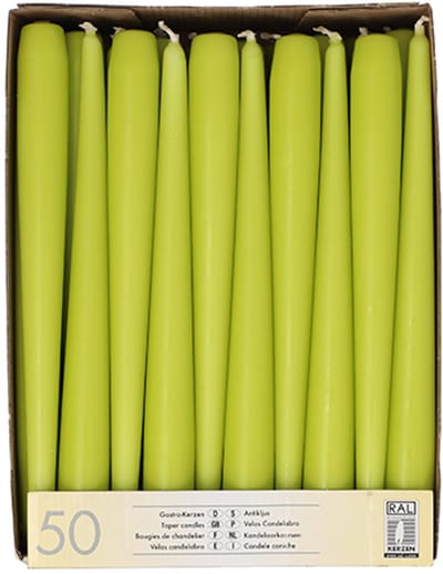 papstar leuchterkaars 22mm limonengroen 50 stuks pak
