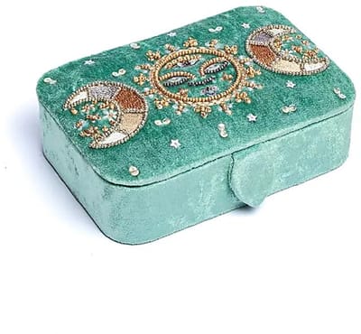 Sieradendoos – Tarotdoos – Fluweel Mint met Maanfasen