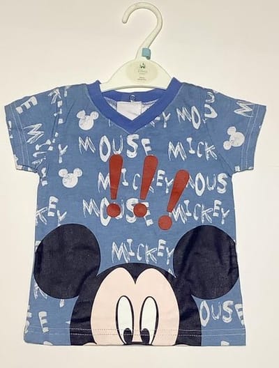 Disney Mickey Mouse t-shirt - !!! - blauw - maat 74 (12 maanden)