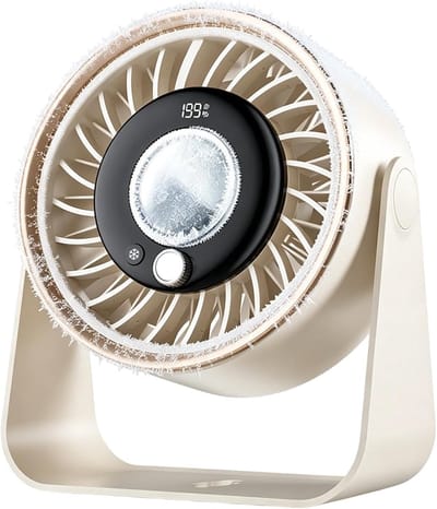 Ventilator voor slaapkamer – krachtige oplaadbare stille draagbare koeler – tafelventilator voor thuis, huis, slaapkamer, kantoor, tafel, bed, binnen, buiten, kamperen, reizen.L