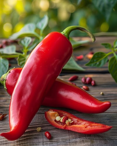 2 sets - Paprika Corno Rosso Zaden Capsicum Annuum Eenjarig Zoet Rood
