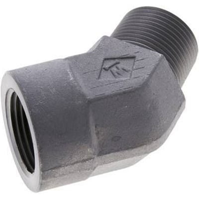 45°  L-Koppeling 1'' NPT Buitendraad X Binnendraad Staal 140bar