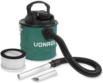 VONROC Accu aszuiger VPower 20V – 12L reservoir – HEPA-filter - Incl. 2.0Ah accu en snellader