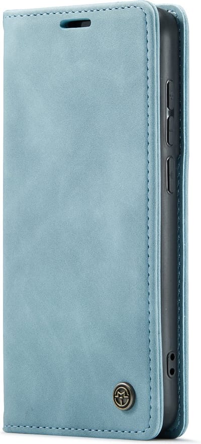 Casemania Hoesje Geschikt voor Oppo Reno 12F & 12 FS - Aqua Blue - Dunne Portemonnee Book Case - Slim Wallet Case met Pasjeshouder