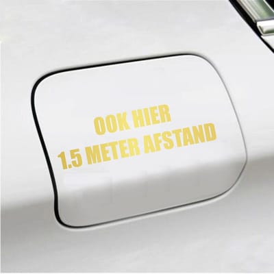 Bumpersticker - Ook Hier 1,5 Meter Afstand - 4,2 X 14,8 - Goud