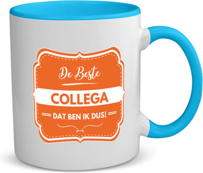 Akyol - de beste collega, dat ben ik dus koffiemok - theemok - blauw - Collega - iemand die een collega is - beste ooit - werk - collega - school - verjaardagscadeau - kado- geschenk - afscheidscadeau - welkomscadeau - verrassing - 350 ML inhoud